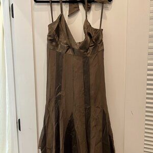 BCBG Maxazria brown halter dress-- great condition!